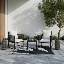 Gartensessel-Set 2-er Set Toni Creme Metall/Textil