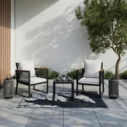 Gartensessel-Set 2-er Set Toni Creme Metall/Textil