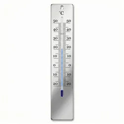 Lantelme Gartenthermometer Edelstahl 28cm Außen Innen Garten Thermometer Temperaturmesser Metall, 1-tlg., Edelstahl poliert Ultradünn mit Glassäule nur 0,9cm, Außenthermometer Temperaturanzeige Analog -20 bis 50°C, auch für Innen