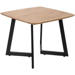 Xxxl Beistelltisch , Schwarz, Wildeiche , Holz, Metall , Wildeiche , massiv , quadratisch , eckig , 60x46x60 cm , einfacher Aufbau , Wohnzimmer, Wohnzimmertische, Beistelltische, Beistelltische Metall