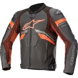 Alpinestars GP Plus R V3 Rideknit Motorrad Lederjacke, schwarz-orange, Größe 52 für Männer