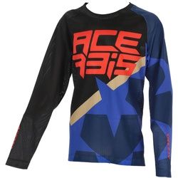 Acerbis MX J-Windy 1 Kinder Motocross Jersey, schwarz-blau, Größe XS