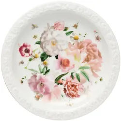 Rosenthal Untertasse Maria Pink Rose Tee-Untertasse 16 cm, Untertasse weiß