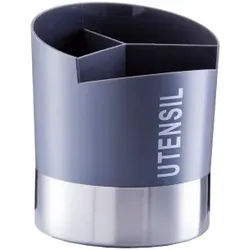 Zeller Edelstahl Utensilienhalter, Aufbewahrung für Küchenutensilien und Besteck aller Art, Maße: Ø14,5 x 17, grau