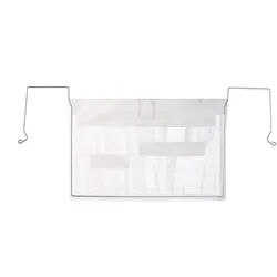 200 Drahtbügeltaschen für DIN A5, Breitseite offen, U-Stanzung und Fensteraussparungen, Weich-PVC, transparent