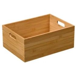 Kesper Aufbewahrungsbox Bambus, stapelbar, Praktische Utensilienbox mit zwei Tragegiffen, 1 Aufbewahrungsbox, Maße (B x L x H): 24 x 33 x 13,5 cm