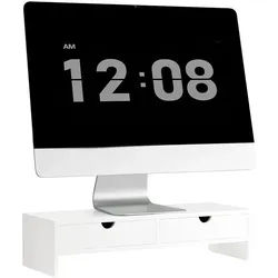SoBuy Monitorständer Weiß , Holzwerkstoff , 47x11x18 cm , Büromöbel, Schreibtische, Schreibtischzubehör