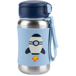 Skip Hop Spark Style Rocket Wasserflasche aus Edelstahl mit Strohhalm 12 m+ 350 ml