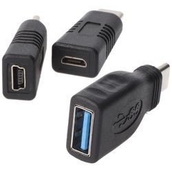 Adapter 3-er Set für Micro-USB und Mini-USB auf USB-C Stecker