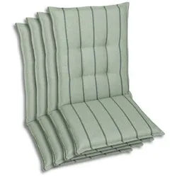 Xxxl Sesselauflagenset , Hellgrün , Textil , 4-teilig , Streifen , Füllung: Schaumstoff, Vlies , 50x7x108 cm , Oeko-Tex® Standard 100 , pflegeleicht, hochwertige Qualität, langlebig, für den Außenbereich geeignet, mittels Bändern zu befestigen, mittels Gurtband zu befestigen, Wendekissen , Gartenmöbel, Gartenpolster & Auflagen, Sesselauflagen