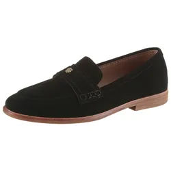 BOSS Helyan Loafer Slipper, Schlupfschuh, Halbschuh, Business-Schuh mit kleinem Absatz schwarz 41 EU