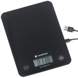 ZASSENHAUS Digitalwaage Küchenwaage BALANCE USB schwarz