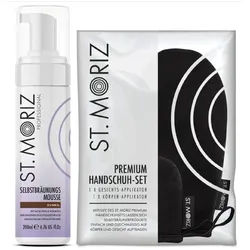 St. Moriz Selbstbräuner Professional Mousse Dunkel + Premium Applikator 1 St
