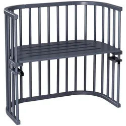 Babybay Beistellbett , Grau , Holz , Buche , vollmassiv , 46x79x87 cm , Sprossen im Normabstand, Lattenrost stufenlos höhenverstellbar, zur Sitzbank umbaubar, zum Gitterbett umbaubar, höhenverstellbar, sehr stabil , Babymöbel & Kindermöbel, Babyzimmer, Babybetten