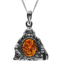 OSTSEE-SCHMUCK Kette mit Anhänger Ostsee-Schmuck Kette mit Anhänger Buddha (2-tlg) silberfarben 40 cm