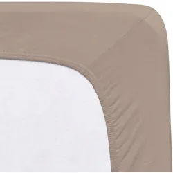 Florella Spannleintuch , Hellbraun , Textil , 180-200x200-220 cm , Oeko-Tex® Standard 100, Oeko-Tex® Made IN Green , Rundumgummi, bügelfrei, für Wasserbetten geeignet, rutschfest auf der Matratze, Spezialgummi für unermüdliche Elastizität, weich und anschmiegsam, formstabil und langlebig, perfekter Sitz, spielend leicht zu überziehen, besonders dehnbar, absolut faltenfreier Sitz, allerhöchster Komfort, geeignet für Boxspringbetten , Heimtextilien, Bettwäsche & Leintücher, Leintücher, Spannleintücher