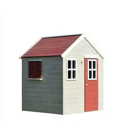 Spielhaus , Naturfarben, Rot , Holz , Kiefer , 120x155x120 cm , Freizeit & Co, Gartenspielzeug, Spielhäuser