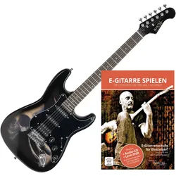 Rocktile Pro ST60-SK E-Gitarre Skull + Gitarren-Schule