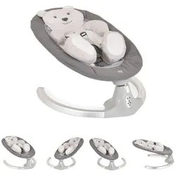 Moni Babywippe Babywippe elektrische Ari Bär, Melodien, Fernbedienung, Teddy-Bär Pad, Timer grau
