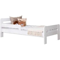 Mid.you Bett , Weiß , Holz , Kiefer , massiv , Höhe ca. 18 cm , 90x200 cm , für Rollrost geeignet , Schlafzimmer, Komplette Schlafzimmer und Serien, Schlafzimmerserien