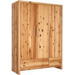 Jimmylee Babykleiderschrank , Naturfarben , Holz , Zirbe , massiv , 3 Fächer , 2 Schubladen , 145x200x56 cm , Baby & Kindermöbel, Babyzimmer, Babyzimmer-Serien