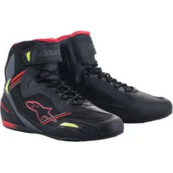 Alpinestars Faster 3 Rideknit Motorradschuhe, schwarz-rot-gelb, Größe 48 für Männer