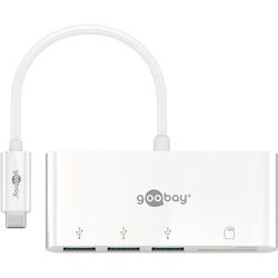 Goobay USB-CTM Multiport Adapter CardReader - erweitert ein USB-CTM Gerät um drei USB 3.0 Anschlüsse sowie einen Kartenschacht für SD/MMC- und Micro SD-Karten