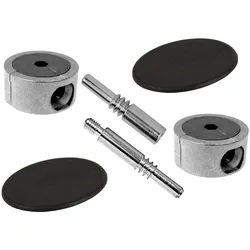 SO-TECH® Möbelbeschlag Plattenverbinder FUERTE für Holz- und Möbelkonstruktionen, Metall, Tiefe 64 mm, mit schwarzer Kunststoffabdeckung schwarz Ø 3.5 cm x 6.4 cm