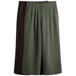 The Set Dehnbund-Hose The Set Bundfaltenhosen mit weitem Bein, 2er-Pack (2-tlg) braun 36 (GB: 8)