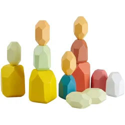 My Baby Lou Bausteine , Multicolor , Holz , 14-teilig , Kiefer , vollmassiv , EN 71 , transportierbar , Spielzeug, Holzspielzeug