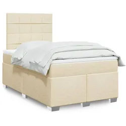 vidaXL Boxspringbett, Boxspringbett mit Matratze Creme 120x190 cm Stoff
