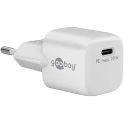 GOOBAY USB-Lader 65404, 20 W, 1-fach, 1xC PD nano GaN, weiß
