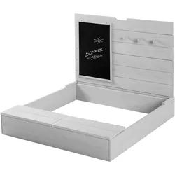Roba Sandkasten mit Deckel, Tafel und Haken grau , Grau , Holz , Quadratisch , 88x65.5x85 cm , unisex , Outdoor Spielzeug, Sandkästen