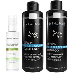 Dr. Eve_Ryouth Keratin-Shampoo + Spülung Haar√∂l-Set 660 ml Unisex