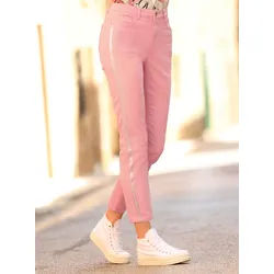 5-Pocket-Hose HEINE, Damen, Gr. 42, Normalgrößen, rosenquarz, 96% Baumwolle, 4% Elasthan, unifarben, Hosen 5-Pocket-Hose