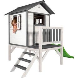 Ambia Garden Spielhaus , Schwarz, Weiß , Holz , Zeder , massiv , 260x190x167 cm , Fsc , Freizeit & Co, Gartenspielzeug, Spielhäuser