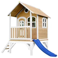 Ambia Garden Spielhaus , Blau, Braun, Weiß , Holz , Hemlocktanne , 287x231x191 cm , EN 71, CE, FSC 100% , Freizeit & Co, Gartenspielzeug, Spielhäuser