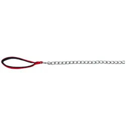 TRIXIE Hundeleine Kettenleine mit Nylon-Handschlaufe rot rot Maße: 1,00 m / 4,0 mm