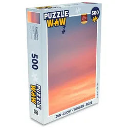 MuchoWow Puzzle Sonne - Himmel - Wolken - Rosa, 500 Puzzleteile, Foto-Puzzle, Bilderrätsel, Puzzlespiele, Spielzeug bunt