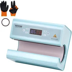 VEVOR automatische Hitzepresse, Tassen Hitzepresse für 325 bis 887 ml Sublimationsbecher, Tumbler-Presse mit Klebeband und Handschuh, Temperatur- und Zeiteinstellung, für Becher, Tassen, Blau