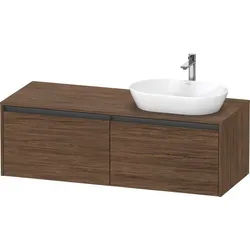 Duravit Ketho.2 Konsolenwaschtischunterbau wandhängend Nussbaum dunkel Matt 1400x550x459 mm - K24888 K24888R21210000