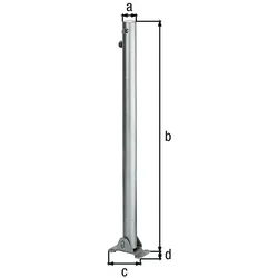 Alberts® Absperrpf.Klappy umlegb.,Dreik.,vz.,weiß,2 rote Ringe,z.Aufschr.,Pf.⌀60 mm 780692