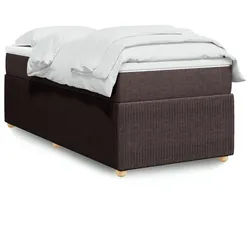 vidaXL Boxspringbett, Boxspringbett mit Matratze Dunkelbraun 90x200 cm Stoff