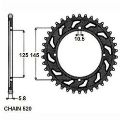 Kettenrad hinten SUNSTAR 1-3538-45