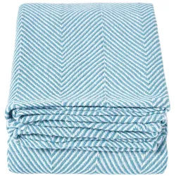 Homescapes Tagesdecke Halden 255/360 cm, Chevron-Muster 100% Baumwolle , Türkis , Textil , Grafikmuster , Rechteckig , 255x360 cm , Oeko-Tex® , Heimtextilien, Bettwäsche & Leintücher, Tagesdecken