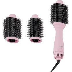 VEVOR Warmluftbürste, Ionen Fohnbürste mit galvanisiertem Titan und 65/75 mm Keramikbeschichtungskopf, 4-in-1-Haarstyler und Volumengeber mit 4 Temperaturstufen zum Locken, Trocknen und Glätten