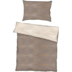 Kaeppel Bettwäsche , Haselnussfarben , Textil , Graphik , 200x220 cm , bügelleicht , Heimtextilien, Bettwäsche & Leintücher, Bettwäsche, Satin-Bettwäsche