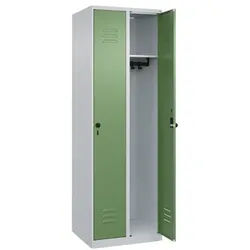 CP Spind »Classic PLUS Korpus lichtgrau« 2x1 Fächer grün, 60x185x50 cm