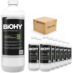 BiOHY Backofenreiniger Hochkonzentrat (12x1l Flasche) | Profi Grillreiniger, Fettlöser EXTRA STARK | Zur einfachen und schnellen Ofenreinigung