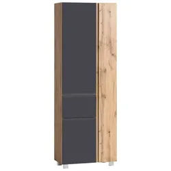 Hochschrank 'Varese' in grau/wotaneiche